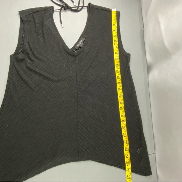 WHBM black v-neck striped sheer lightweight sleeveless top wms sz medium - Picture 11 of 13